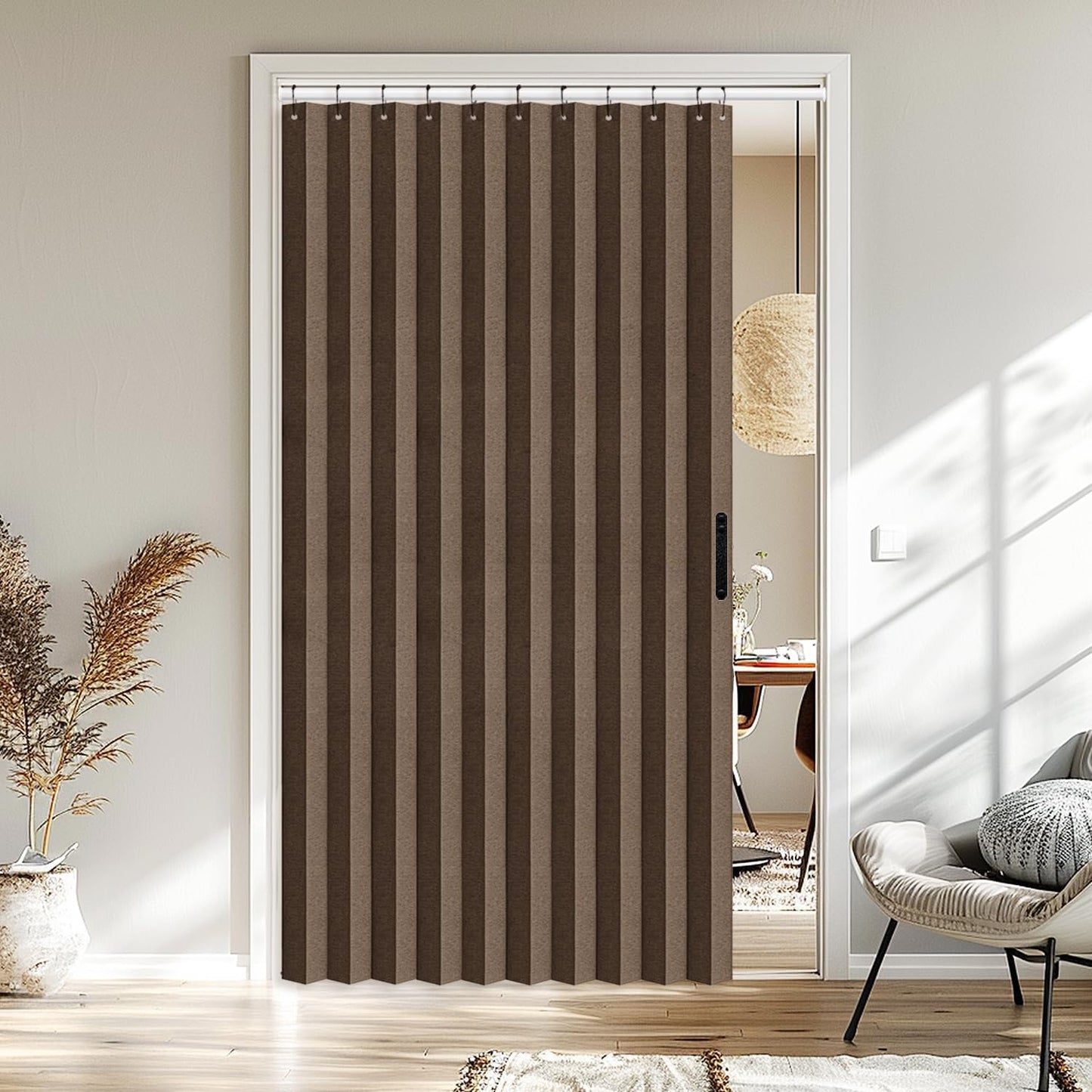 Vatge Doorway Curtains - Closet Curtain for Open Closet, Hanging Room Divider for Doorway Privacy and Room Separation, 1 Panel, W52 x L78, Brown