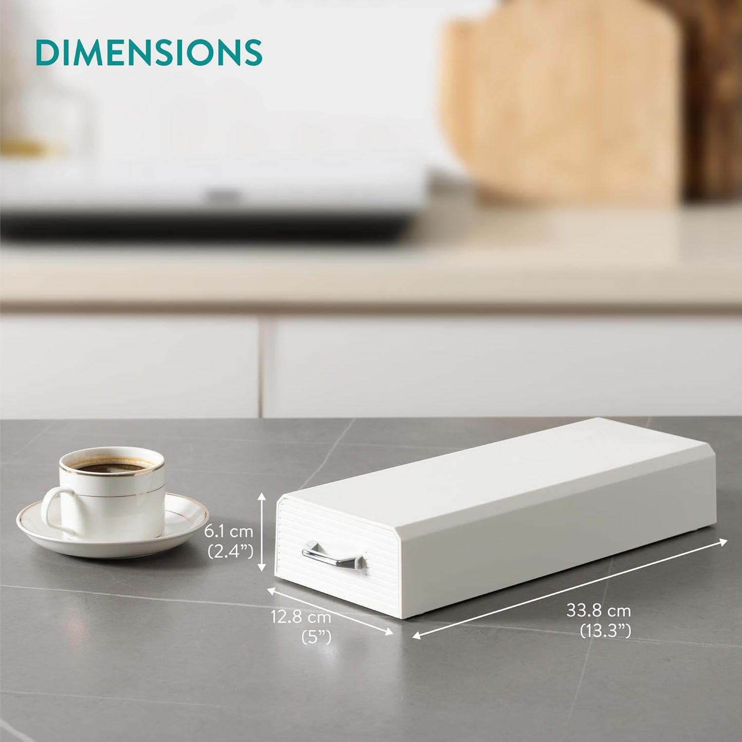 Navaris Coffee Pod Holder, Cream - Compact, Space Saving Coffee Capsule Storage Holders - Durable Espresso Organiser Station - Coffee Machine Drawer Ideal for Small Kitchens