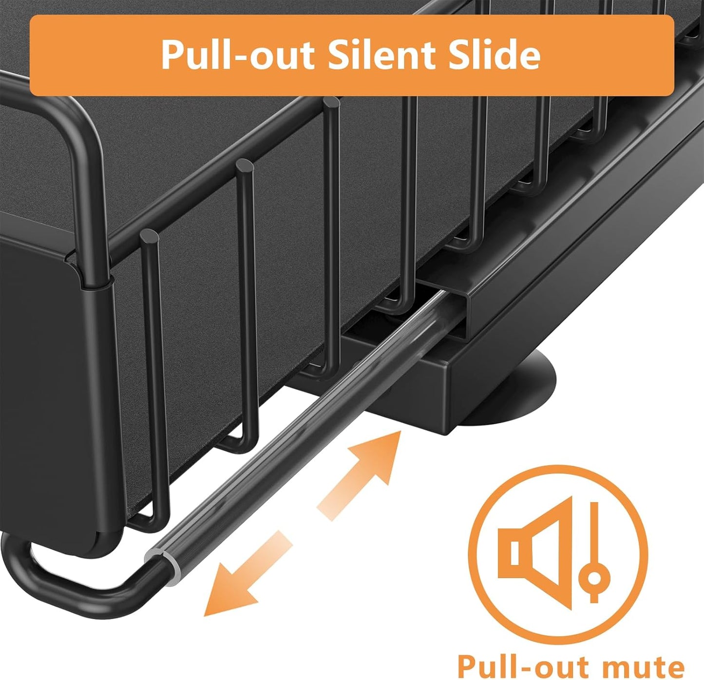 Under Sink Organizer, High Adjustable 2 Tier Under Kitchen Sink Organizer, Multi-Purpose Storage Shelf for Kitchen Bathroom Cabinet, Black