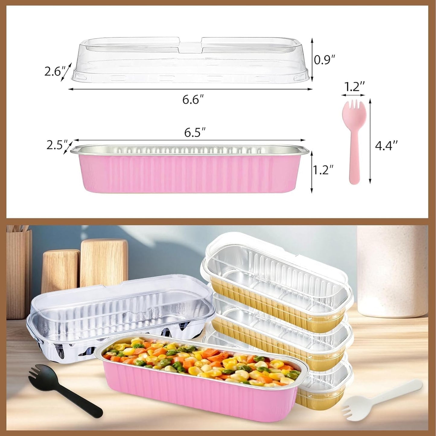 50 PCS Multiple colors Mini Loaf Pans with Lids, 6.8oz Cake Pans for Baking, Disposable Mini Aluminum Foil Loaf Pans, for Party Individual Serving.