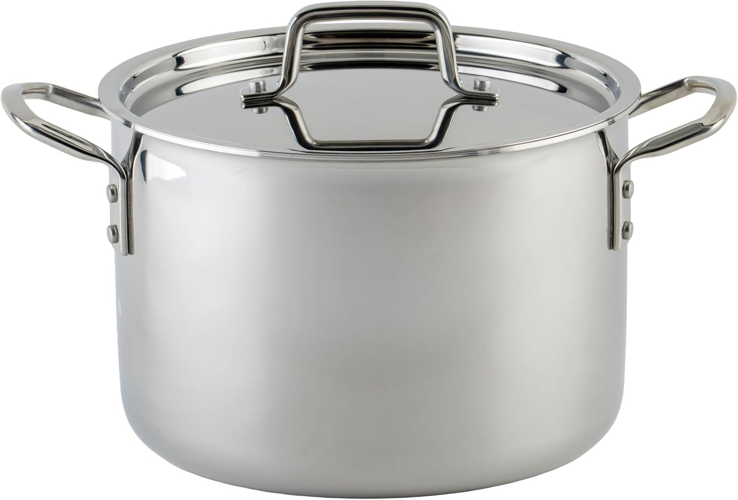 WINCO Tri-Ply Stock Pot, 8-quart, Silver