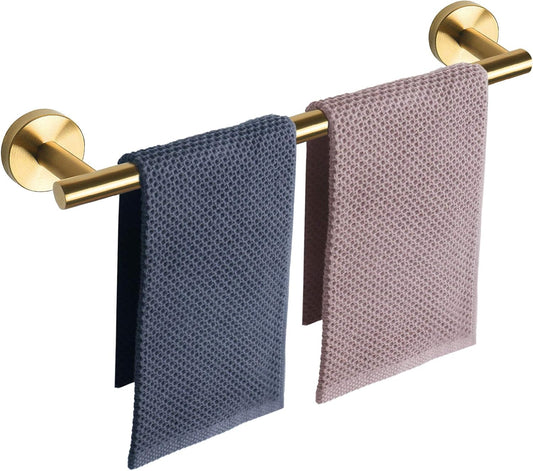 NearMoon Bath Towel Bar, Bath Accessories Thicken Stainless Steel Shower Towel Rack for Bathroom, Towel Holder Wall Mounted (1 Pack, Brushed Gold, 24 Inch)