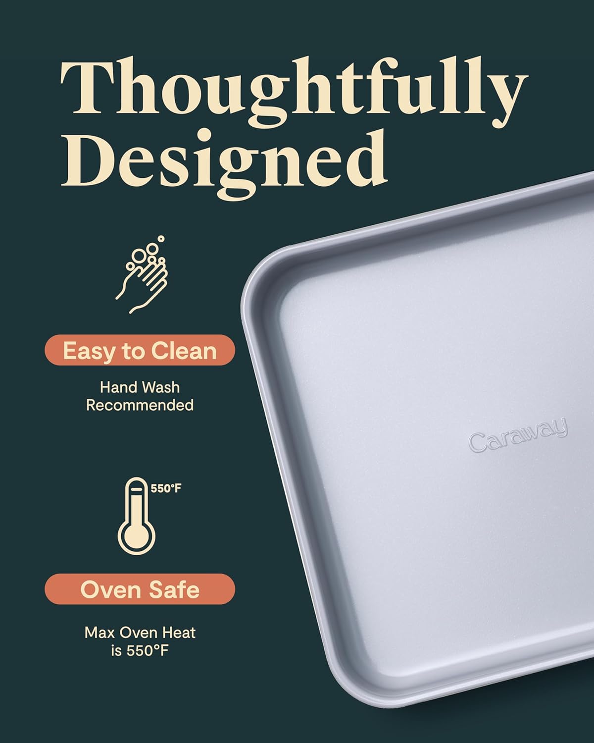 Caraway 9” Square Pan Duo - Non-Stick Ceramic Coating - Free From Forever Chemicals - Cake Pan Perfect for Brownies, Lemon Bars, & More - Navy