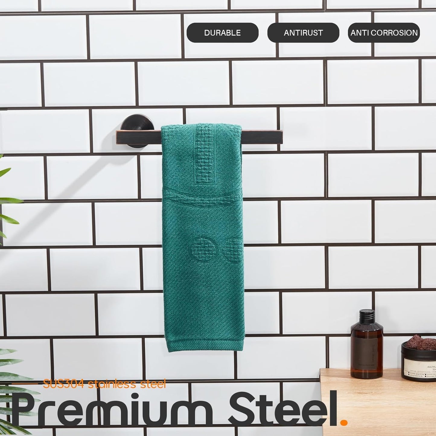 Bath Towel Rings Bathroom Towel Holder Modern Small Hand Towel Bars Stainless Steel Wall Mounted Oil Rubbed Bronze AN3001ORB