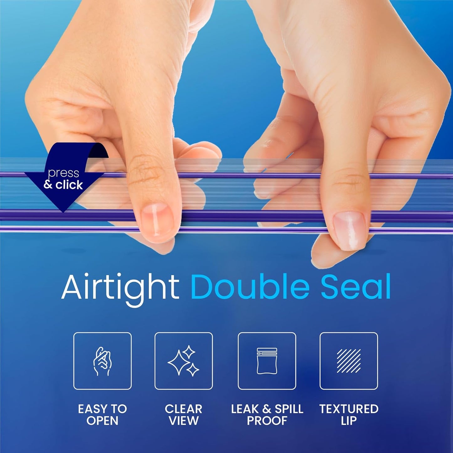 DiRose Quart Bags Pack of 500 – 1 Quart Reclosable Food Storage Bags – Practical and Durable Design – Food Safe Non-BPA Material – Easy Double Zip Closure – Ideal for Food, Snacks, Organizing