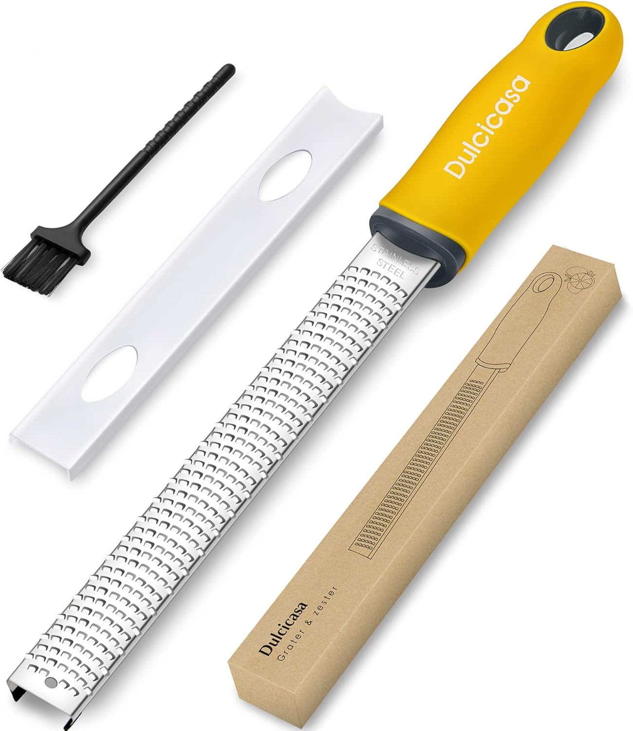 Professional Stainless Steel Lemon Zester & Grater - Premium Kitchen Tool for Cheese, Garlic, Ginger, Chocolate, Vegetables & Fruits | Dishwasher Safe