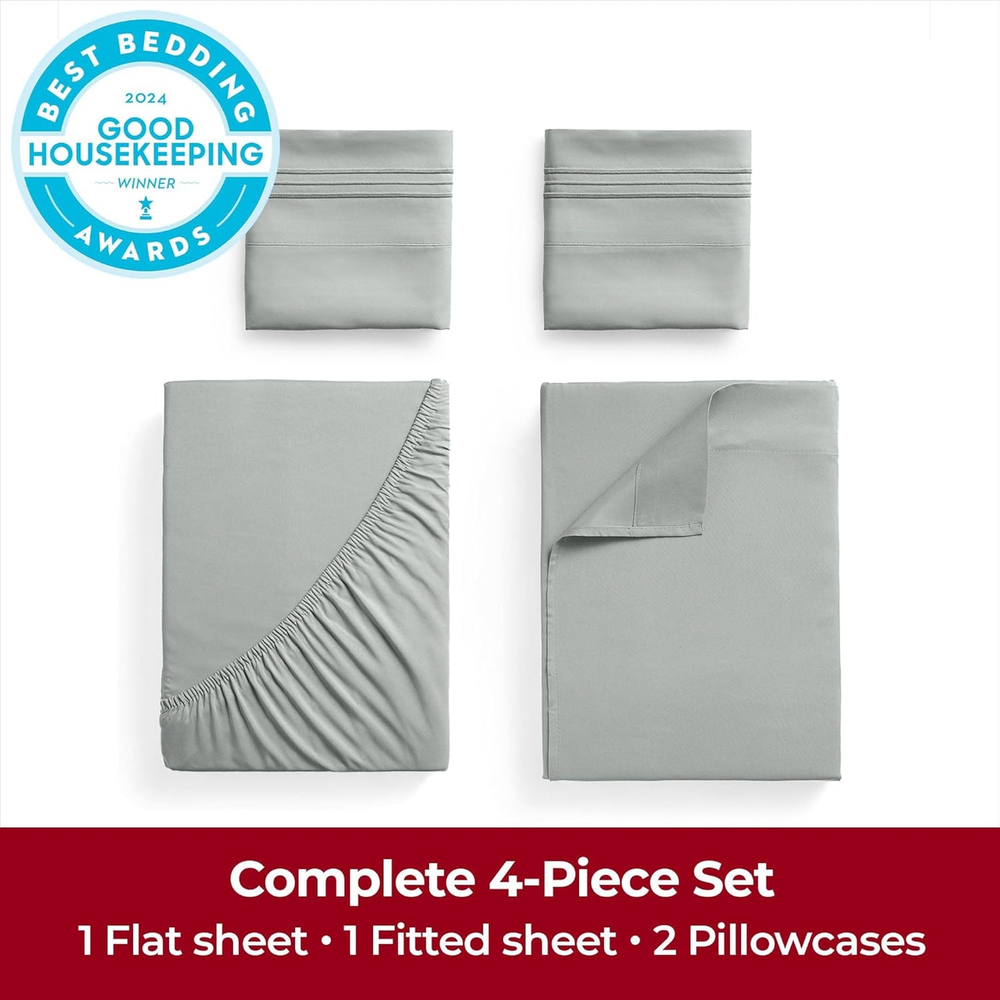 Mellanni Extra Deep King Sheets - 4 PC Iconic Collection Bedding - Hotel Luxury, Ultra Soft, Cooling Bed Sheets - Wrinkle, Fade, Stain Resistant (King, Spa Mint)