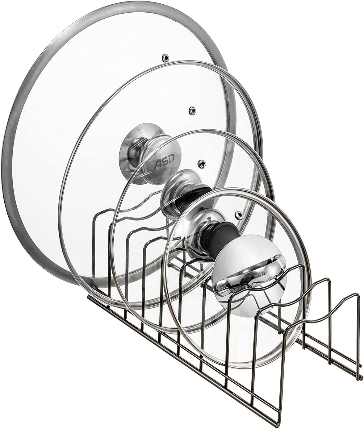 Pot Lid Organizer, Pot Lid Rack Holder, Rest Cutting Board, Bakeware, Pots & Pans, Serving Trays, Reusable Containers in Cabinet Pantry, Stainless Steel