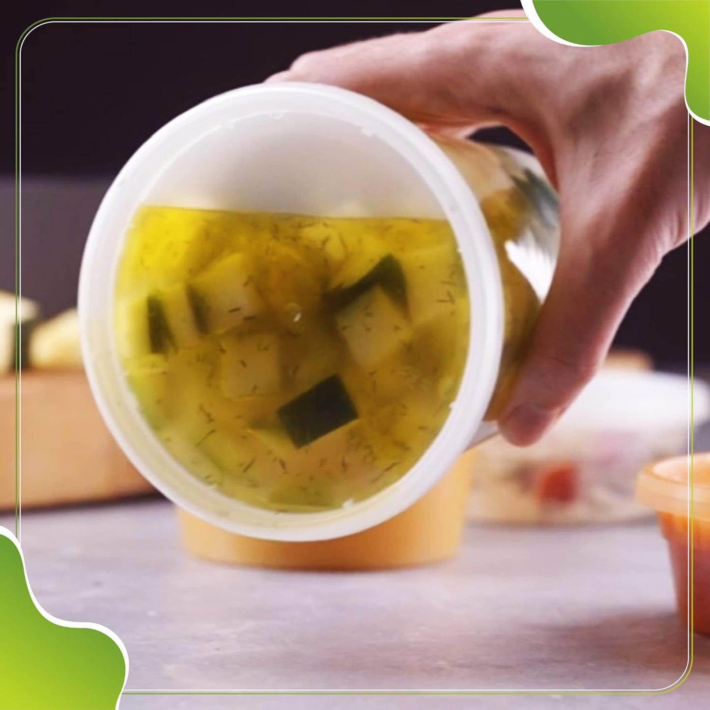 Deli Containers with Lids Leakproof - 50 Pack BPA-Free Plastic Microwaveable Clear Food Storage Container Premium Heavy-Duty Quality, Freezer & Dishwasher Safe (50 Set Combo).