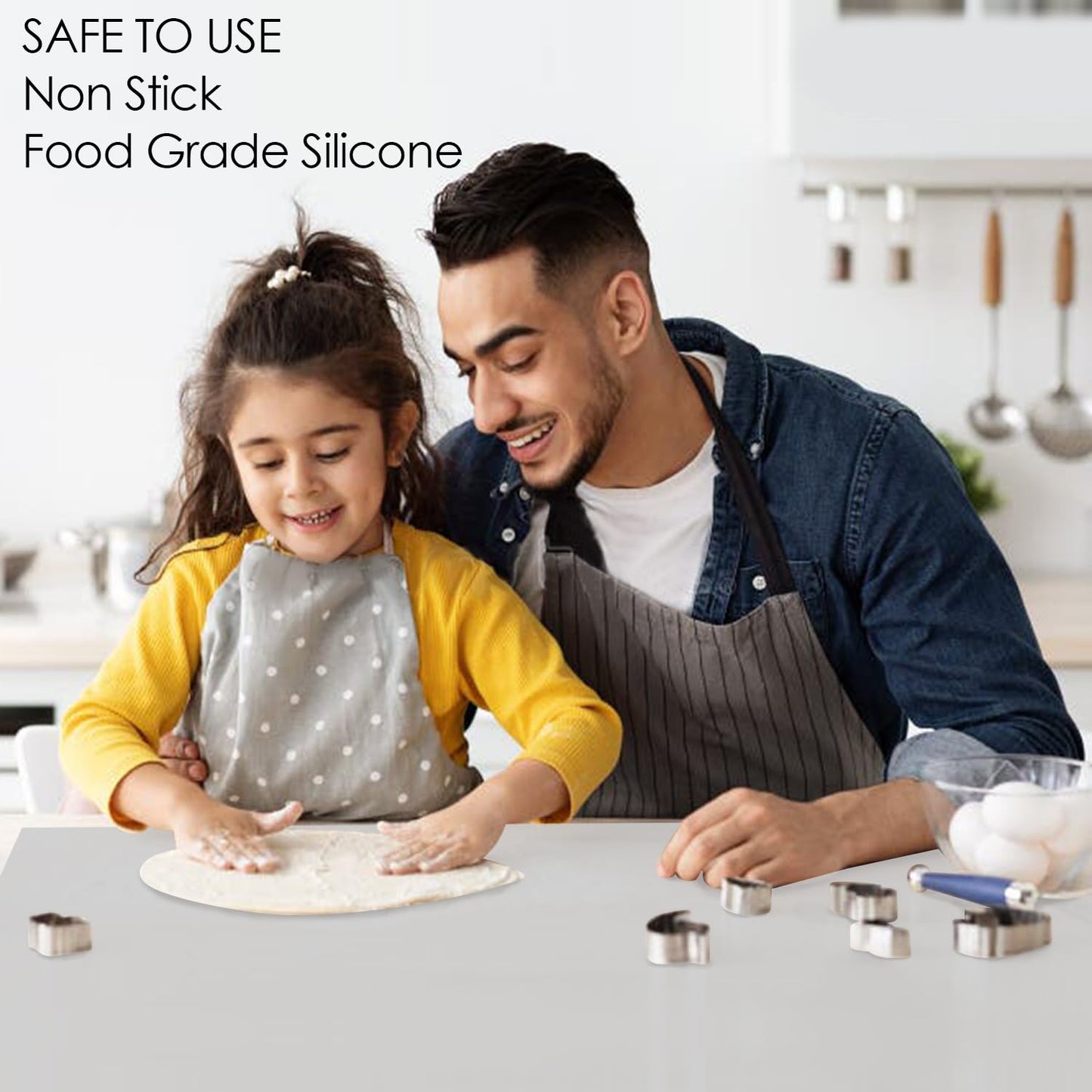 Extra Large Silicone Mat, 31.5x23.6 Large Silicone Placemats for Kids, Gray Large Silicone Sheet for Crafts Heat Resistant Mat for Kitchen Counter, Non-Stick Silicone Table Mat for Dough and Pastry