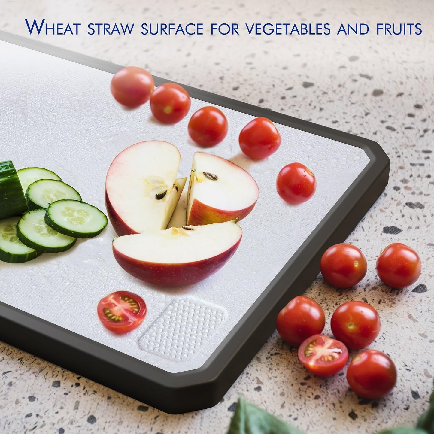 Stainless Steel Cutting Board, Scratch-resistant Cutting Board for Kitchen, 16 * 11 inch Double Sided Chopping Board, 304 Stainless Steel and Food-Grade Wheat Straw PP, Dishwasher Safe