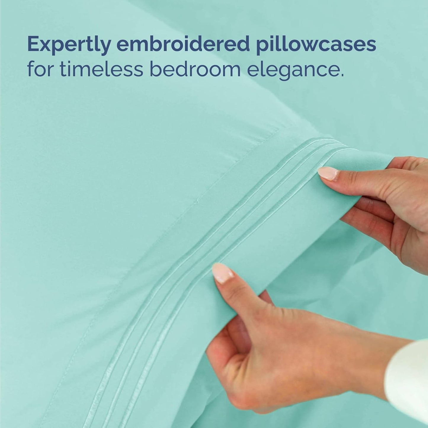 Twin Size 3 Piece Sheet Set - Comfy Breathable & Cooling Bed Sheets Set - Hotel Luxury Bedding for Women, Men, Kids, Teens, Boys & Girls - Deep Pockets, Ultra-Soft, Wrinkle Free - Oeko-Tex - Spa Blue