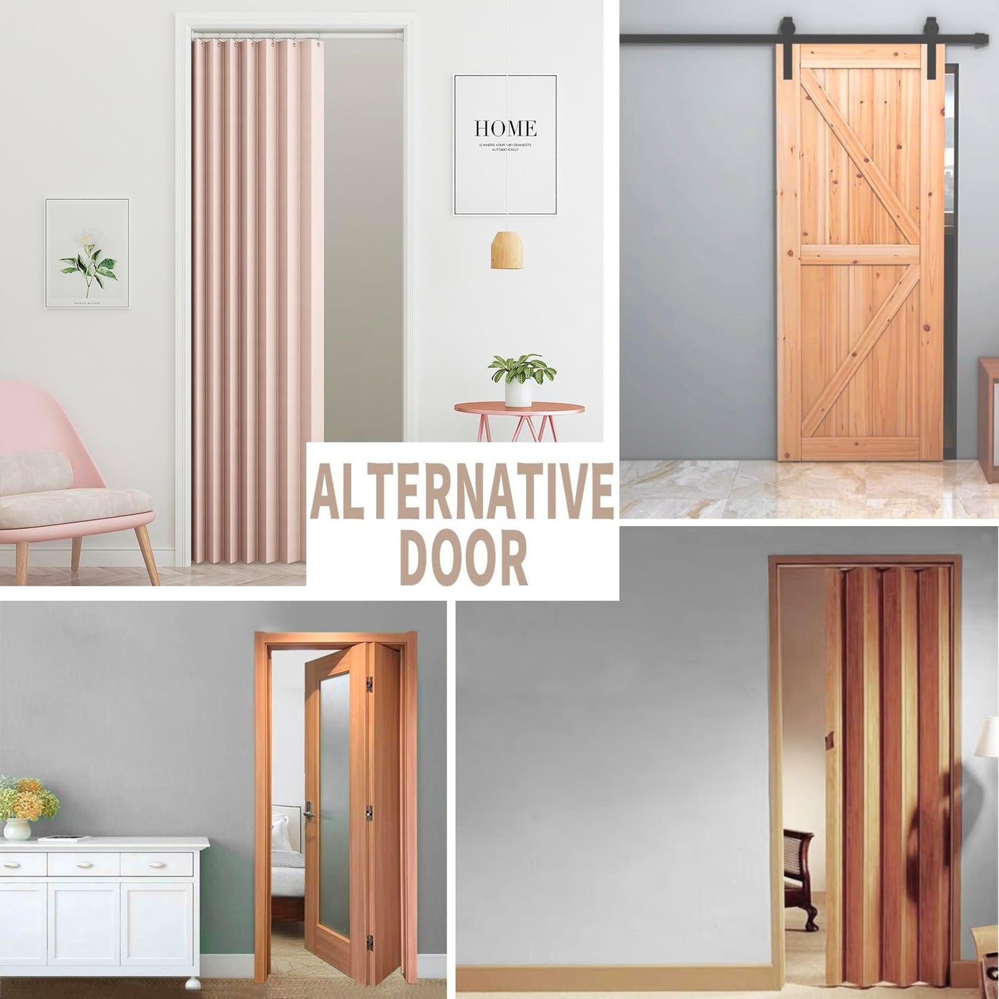Vatge Doorway Curtains Accordion Pink Curtains for Girls' Room Door, Closet Doors Curtain, 80 Inch Long Privacy Curtains for Room Divider and Open Closet, 1 Panel with Tieback, W39 x L78, Pink