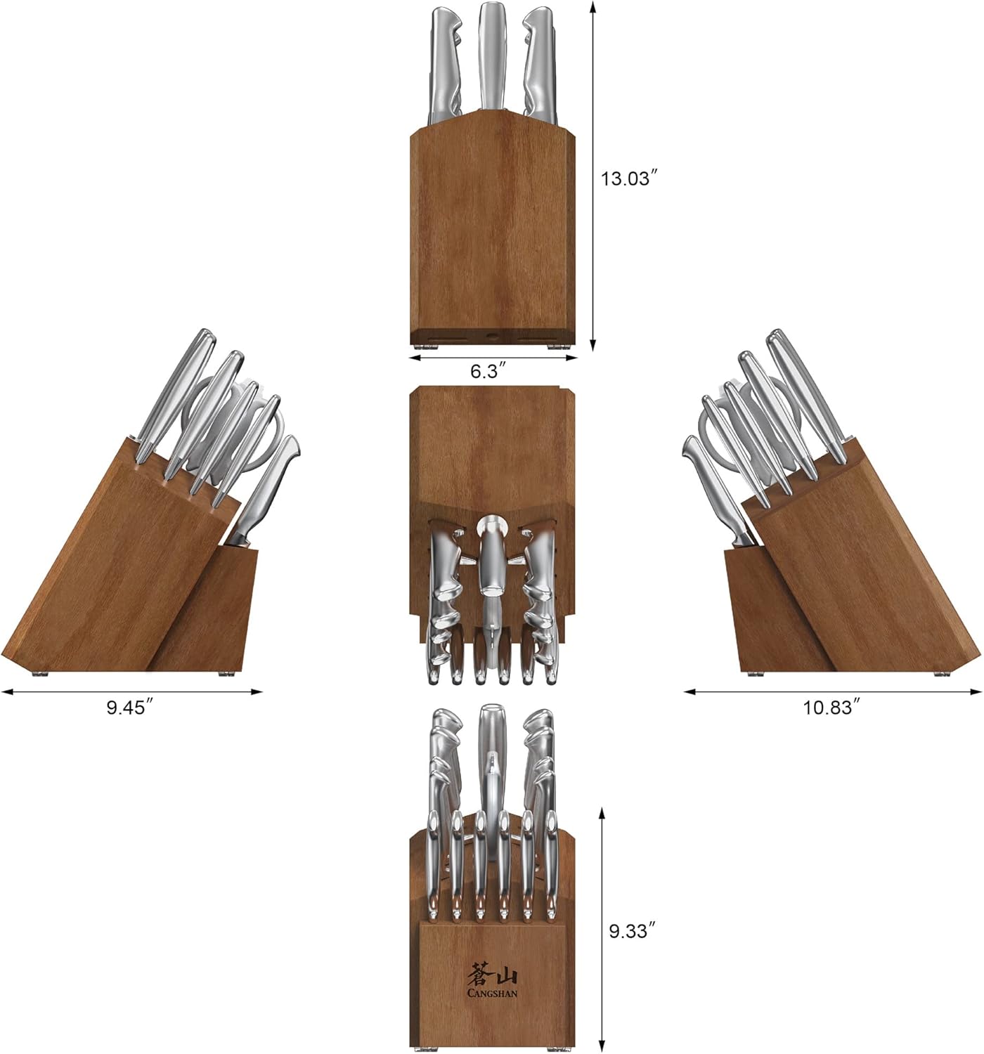 Cangshan Sanford Series 1027051 German Steel 17-Piece Knife Block Set
