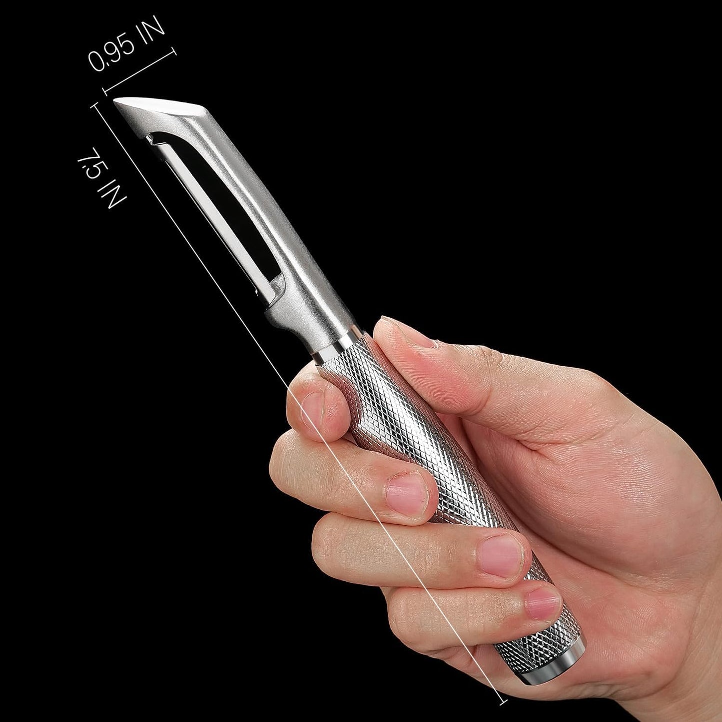 I-Type Vegetable Peeler, Silver Chrome Finish, 304 Stainless Steel Blade, Ultra Sharp Potato Peeler for Apples, Carrots, Heavy Duty Kitchen Peeler