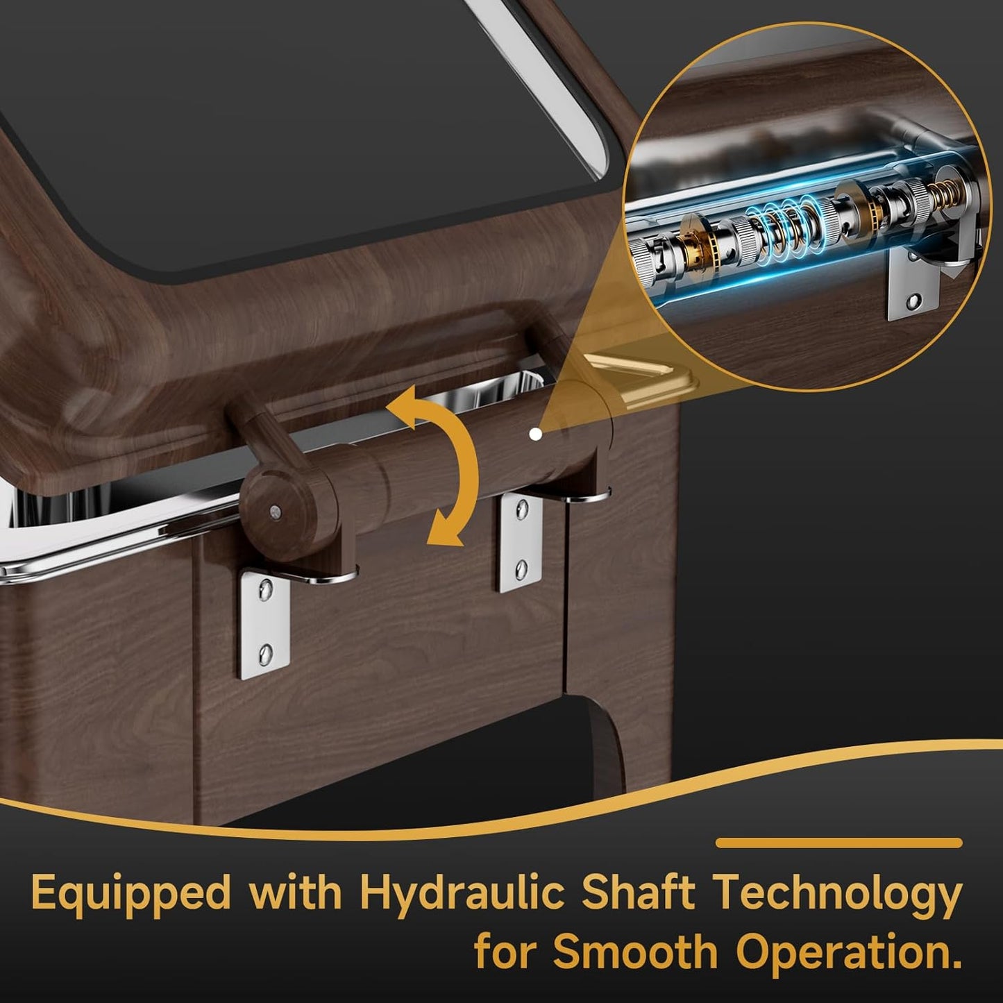 Chafing Dishes for Buffet, 6QT Square Stainless Steel Chafing Dish with Transparent Hydraulic Lid, 304 Food Pan, Buffet Warmer for Parties and Events (Wood Color)