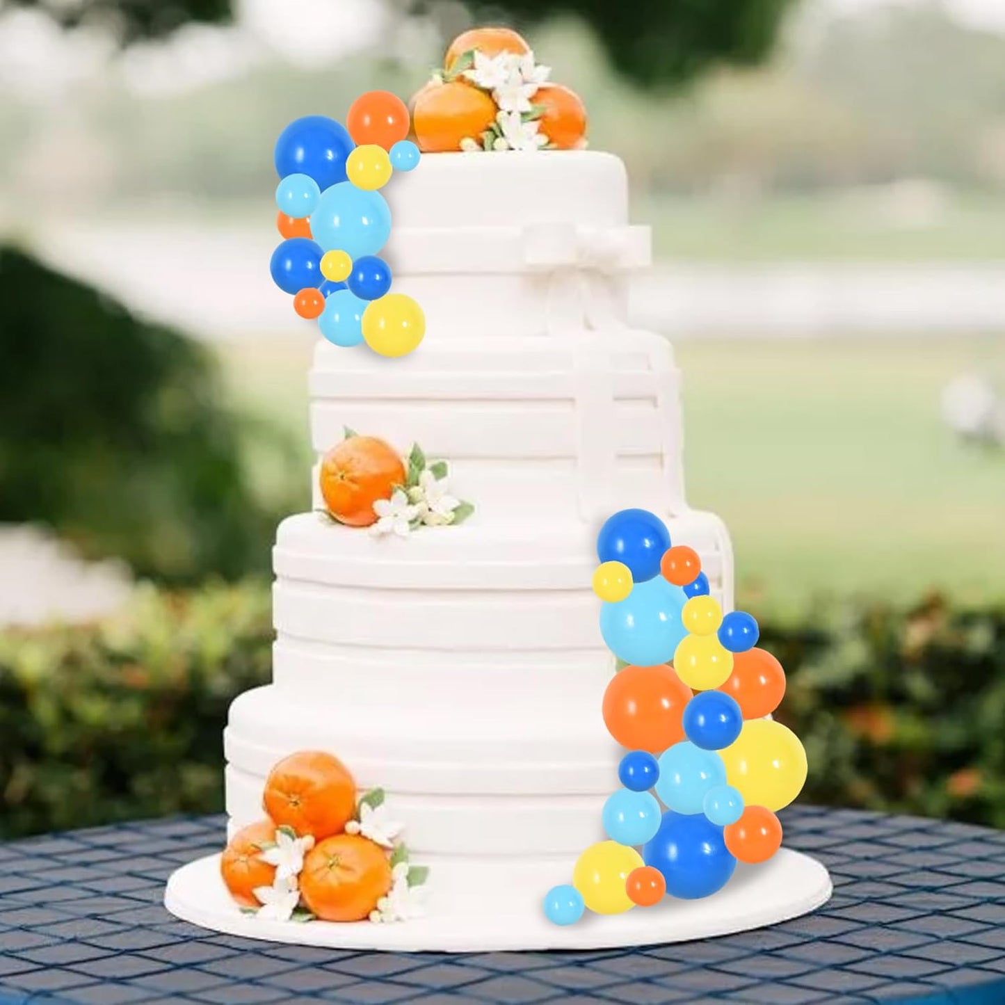 BEISHIDA 40 Pcs Foam Ball Cake Toppers with Sticks Mini Cake Decorations for Birthdays, Weddings, Baby Showers, DIY Baking Supplies, Anniversary Party (Blue，Orange，Yellow)