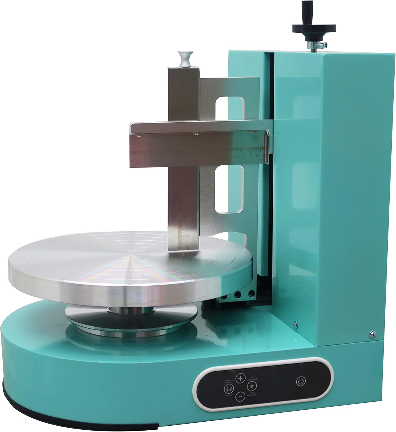 TECHTONGDA Cake Decorating Coating Machine Cream Spreading Automatic Frosting Turntable with Graduated Scraper 60-320RPM Rotating Speed for 4-12inch Cakes Green