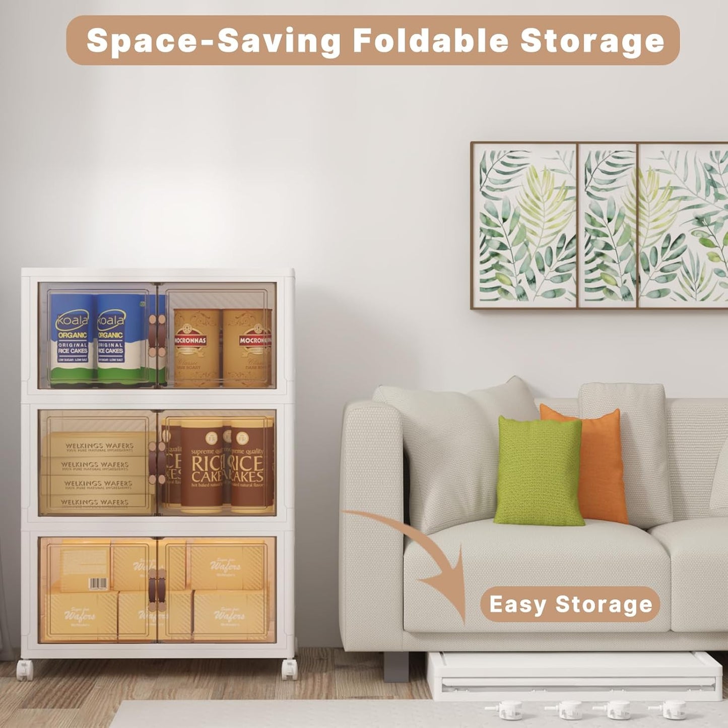 Extra Large Stackable Storage Bins with Lids and Wheels, Foldable Collapsible Closet Organizers,360QT-120QT/30GAL*3Pack Plastic Stackable Storage drawers for bedroom Dorm