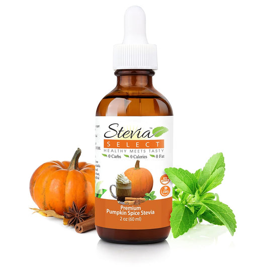 Stevia Select Pumpkin Spice Flavored Liquid Stevia – Zero Calorie Coffee, Tea, Drink & Baking Sweetener, All-Natural, No Erythritol, Keto-Friendly Sugar Alternative, 300 Servings – 2 Oz (1 Pack)