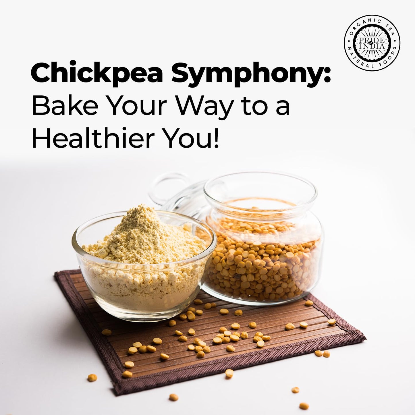 Pride of India- Garbanzo Bean Flour 1 lbs (454 gm) Earthy Nutty Slightly Sweet Taste Freshly Milled in Small Batches | Used for Baking Cooking Coating Thickening |Vegan, Gluten-Free