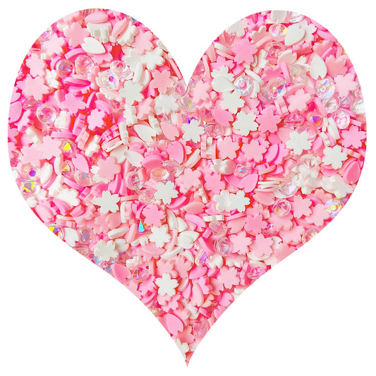 EHOPE Fake Sprinkles Resin Sprinkles Fake Candy Sprinkles Clay Sprinkles Polymer Sprinkles Polymer Clay Slices for Nail Art DIY Crafts Cake Phone Case(40G-Pink Cherry Blossoms+Zuan-23)