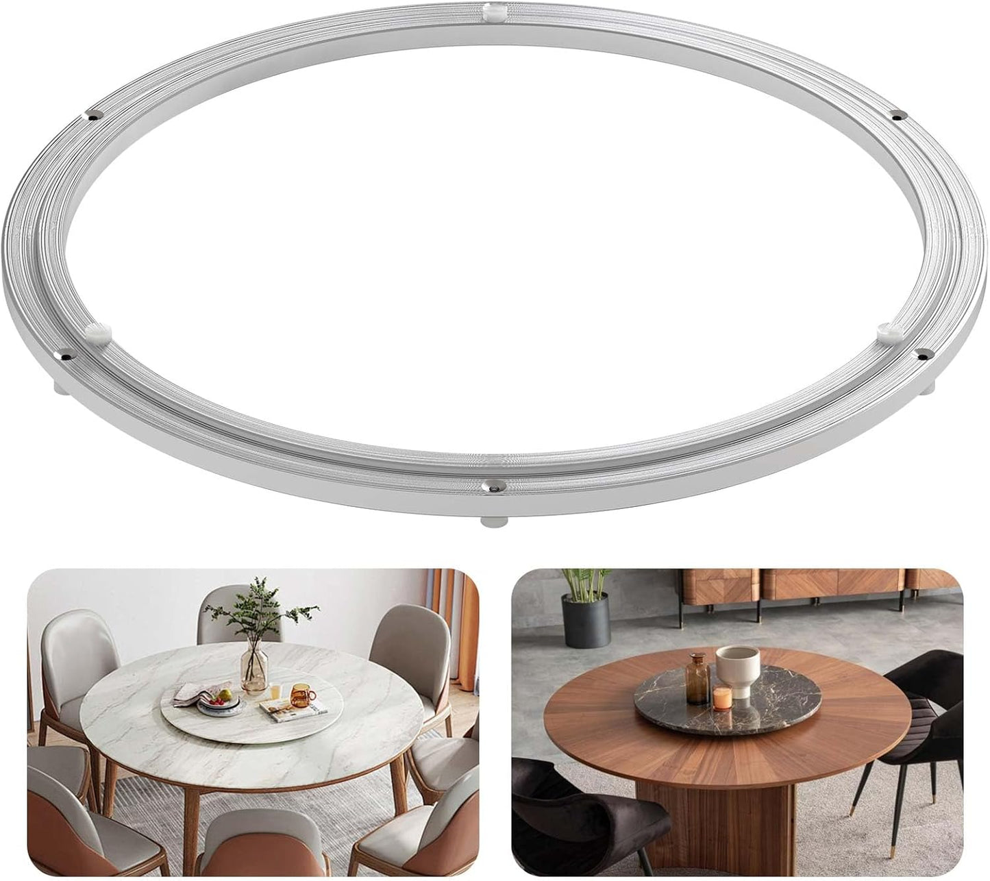 Pisman Aluminium Alloy Turntable Bearing, Heavy Duty Lazy Susan Rotating Bearing Turntable,Smooth Swivel Plate Hardware for Round Dining Table,DIY. Silent Rotating Base Only(20inch)