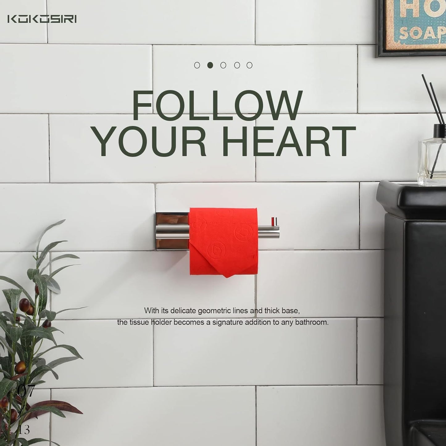 KOKOSIRI Toilet Paper Holder for Bathroom Toilet Roll Holder Hold Mega Rolls Polished Chrome Stainless Steel B2005CH