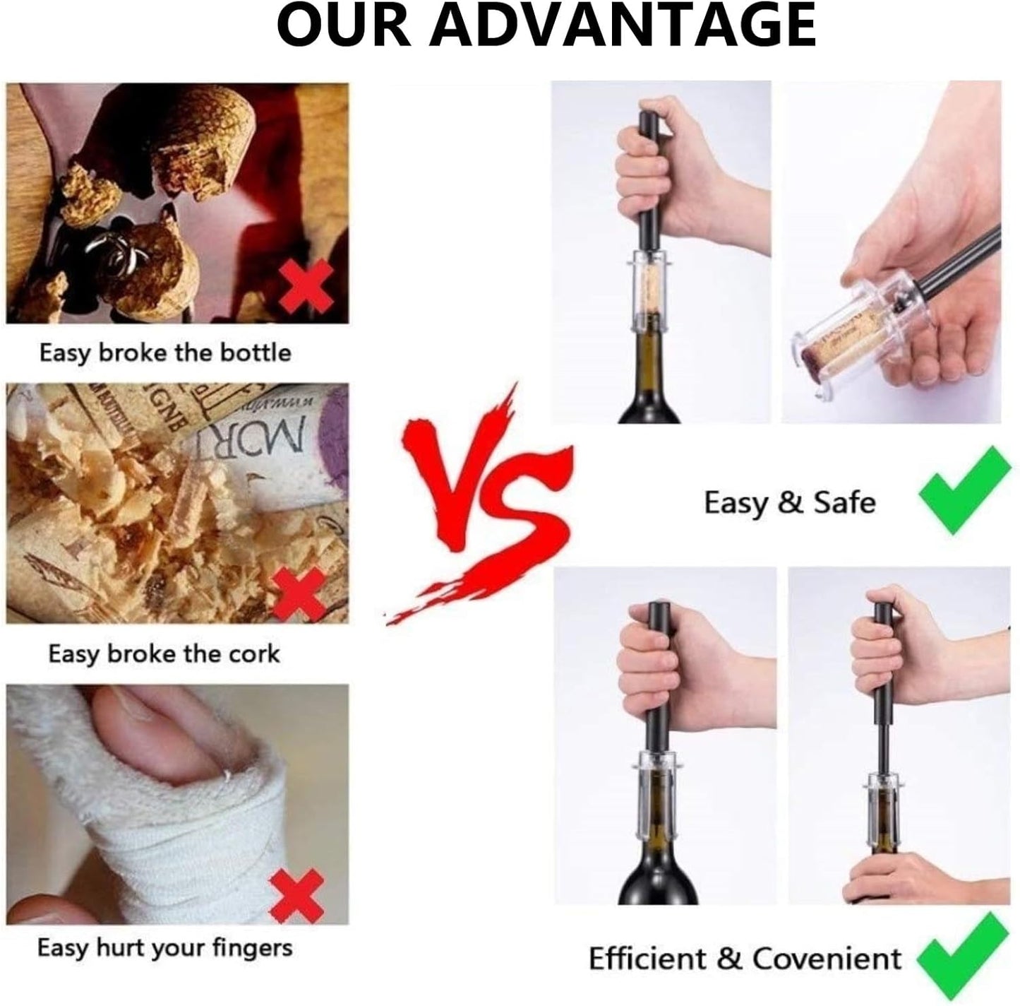 Wine Air Pressure Pump Bottle Opener Set,Simple Wine Pump Cork Remover Corkscrew,Efficient Corkscrew Bottle Opener,Easy Screw Out Tool, Perfect Wine Gift For Wine Lovers. (2)