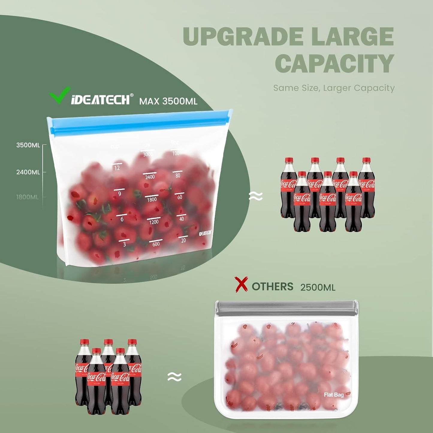 Dishwasher Safe Reusable Storage Bags Stand Up - BPA Free Reusable Sandwich Bag - Leakproof Gallon Freezer Bags, Silicone Food Storage Bags - Multicolor 6 Gallon + 6 Sandwich + 6 Snack Bags