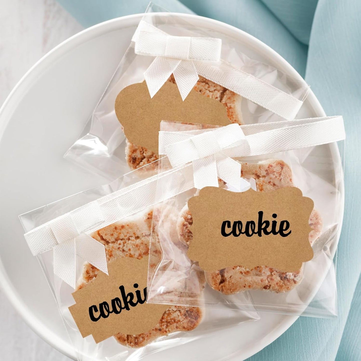 Dark Kraft Labels Stickers, 250 PCS 3" x 2" Fancy Shape Stickers Labels for Storage Box or Food Jars Holiday Present Stickers Christmas Gift Tags