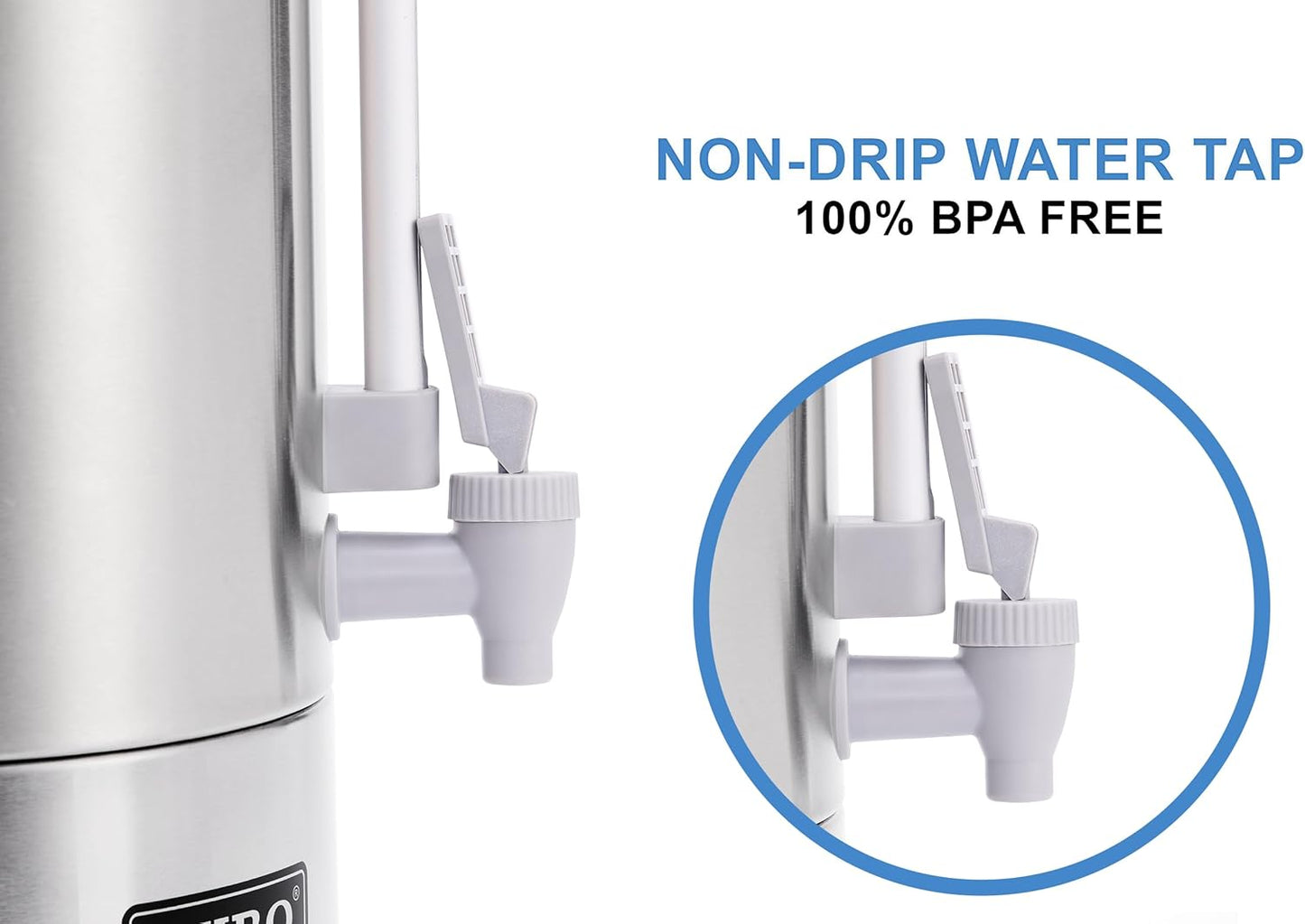 SYBO SR-CP-100B Commercial Grade Stainless Steel Percolate Coffee Maker Hot Water Urn for Catering, 100-Cup 16 L, Grey