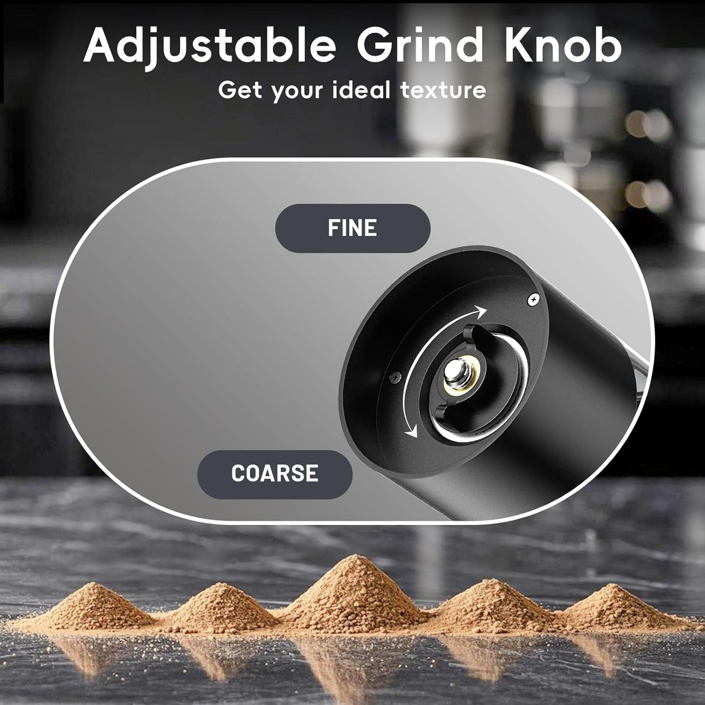 Electric Salt and Pepper Grinder Set, Mini Rechargeable Automatic Salt Pepper Shakers Mills, Adjustable Coarseness Easy Filling with Base&Cover, for Kitchen Outdoors Gift- 2 Packs, Black