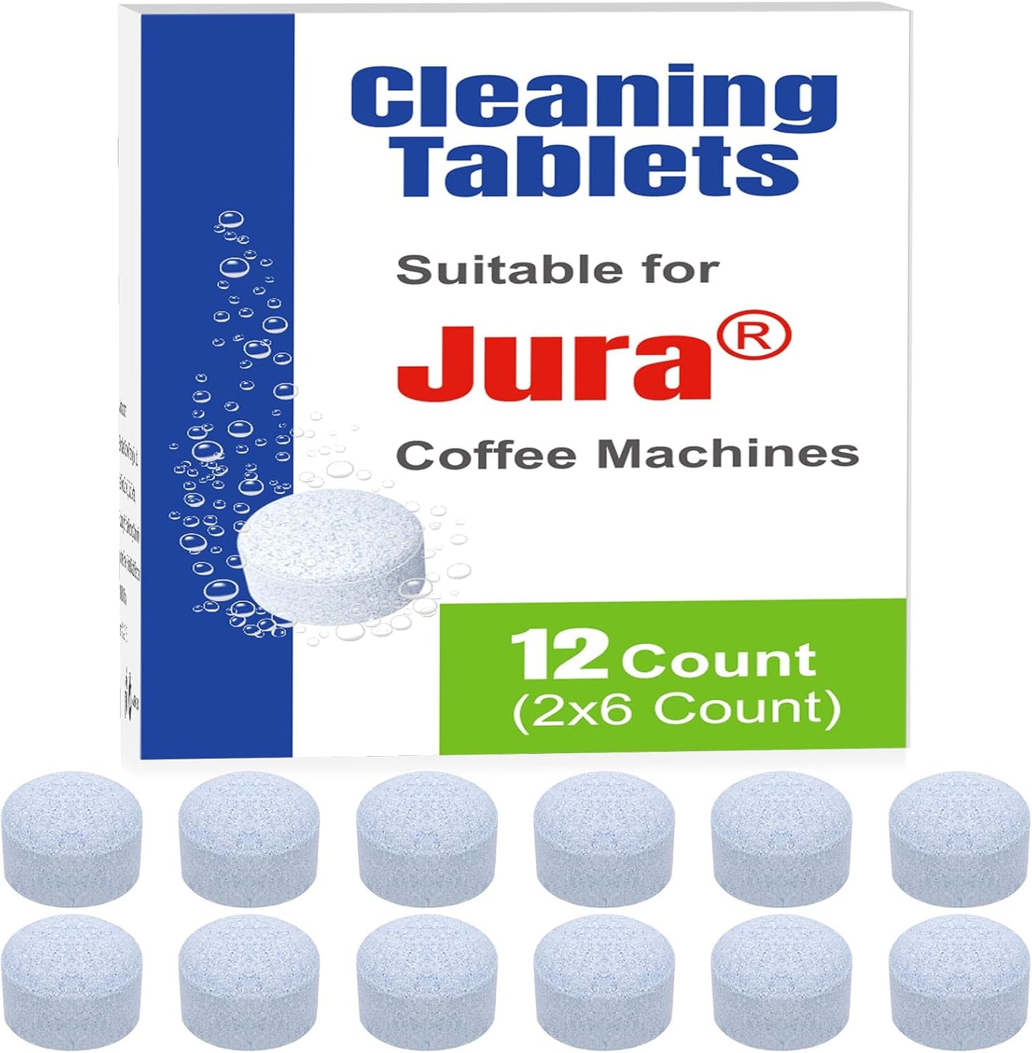 Cleaning Tablets Suitable for Jura Espresso Machines and Automatic Coffee Centers (12 Count)