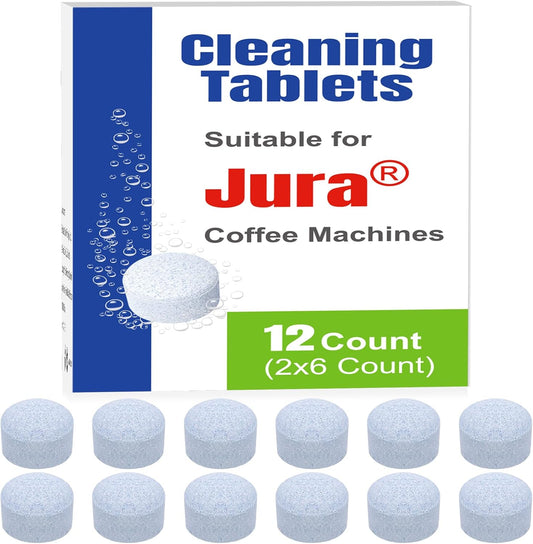 Cleaning Tablets Suitable for Jura Espresso Machines and Automatic Coffee Centers (12 Count)