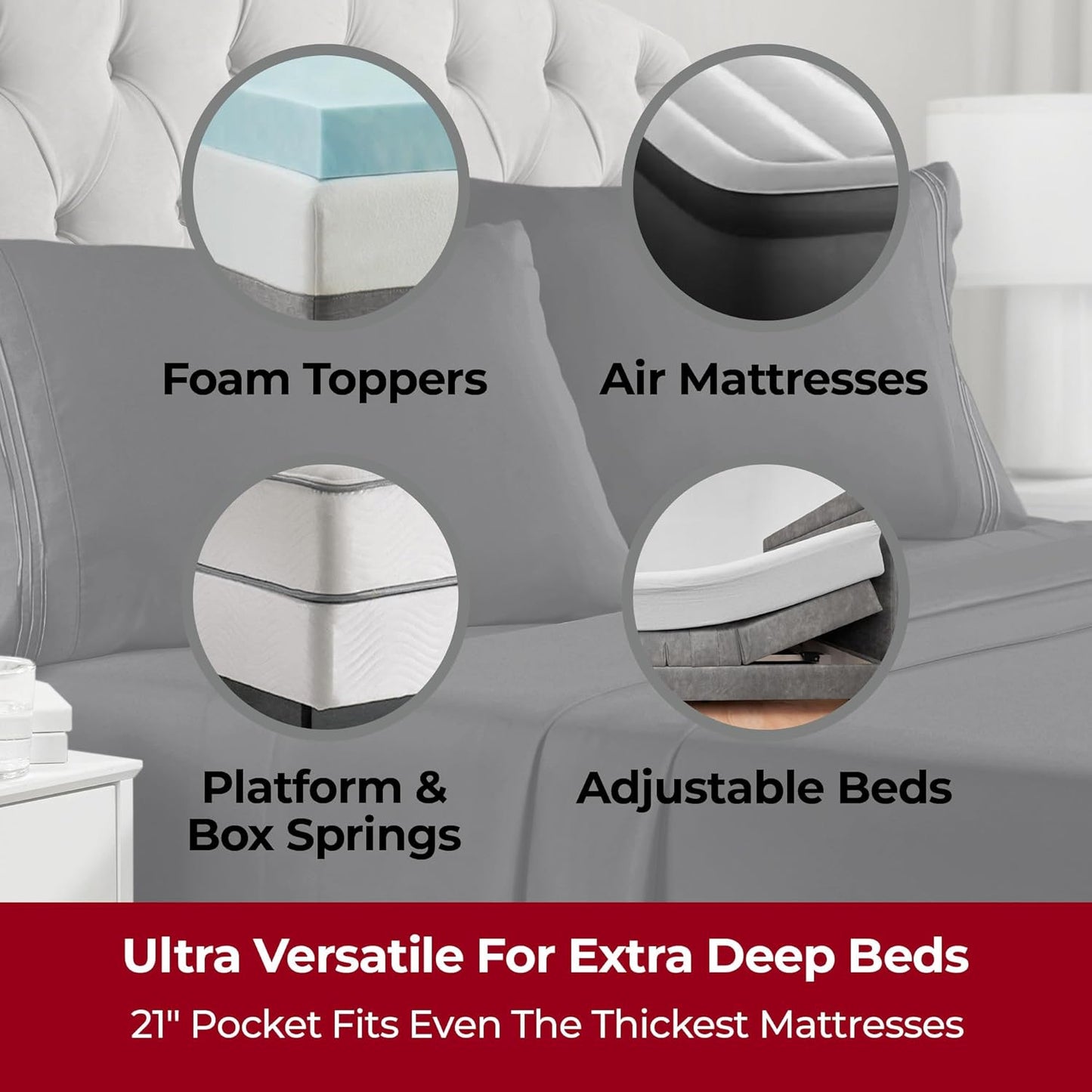 Mellanni Extra Deep Twin XL Sheets - 3 PC Iconic Collection Bedding - Hotel Luxury, Ultra Soft, Cooling Bed Sheets - Wrinkle, Fade, Stain Resistant (Twin Extra Long, Black)