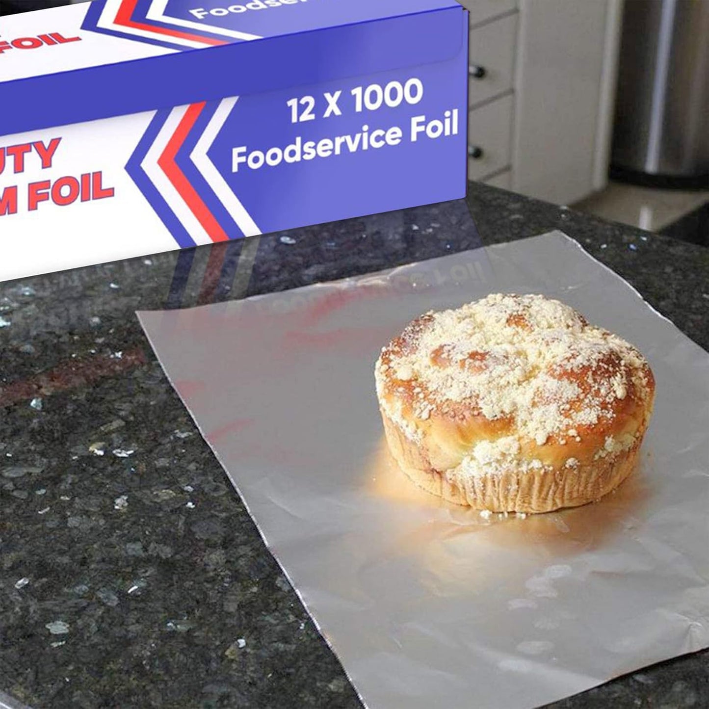 Aluminum Foil (12"x1000 ft.) - Heavy Duty Aluminum Foil Wrap for Food, BBQ, Grilling and Roasting - Tin Foil Perfect for Multipurpose Kitchen (1 Box)