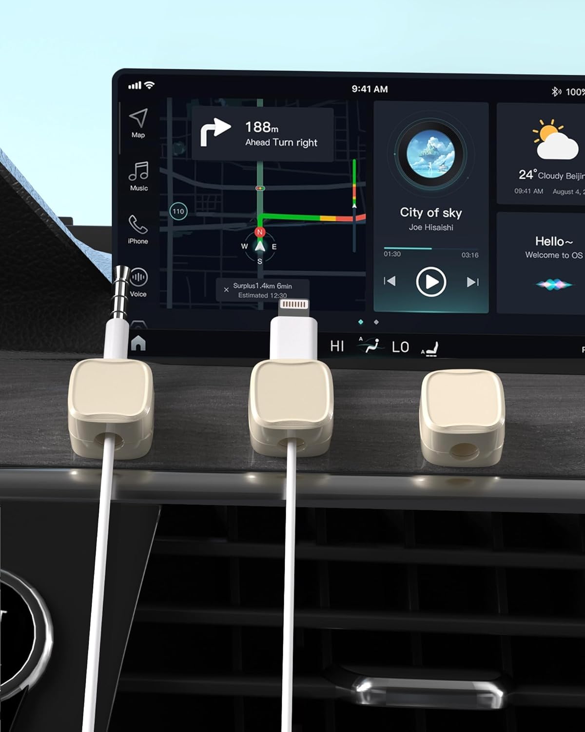 Magnetic Cable Clips, Adjustable Cord Holder Management, Adhesive Wire Keeper Organizer for Home Office Desk Phone PC Car Wall Desktop Nightstand Appliance (9-Pack Beige)