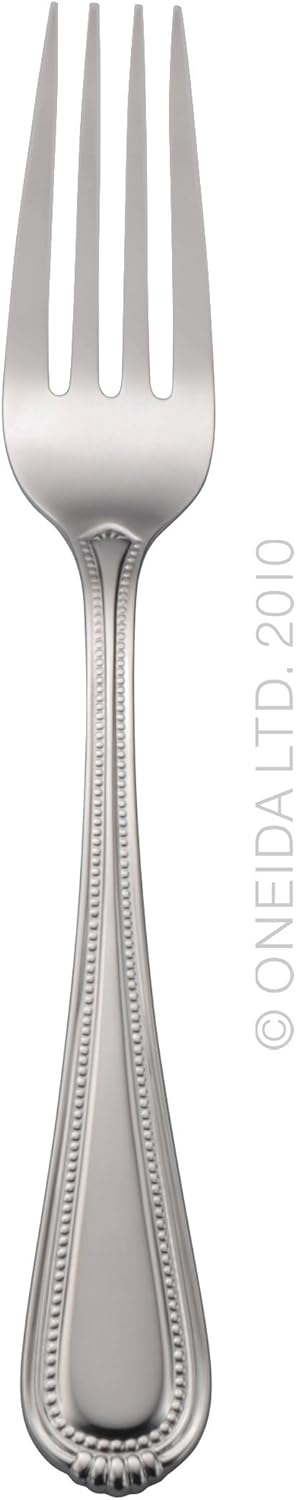 Oneida Silverware Set For 8, Countess 45-Piece Everyday Flatware Set with Serving Utensils, Service For 8, Bead Pearl, 18/0 Stainless Steel, Dishwasher Safe,Knives Spoons & Forks Set (Silver 45 Piece)
