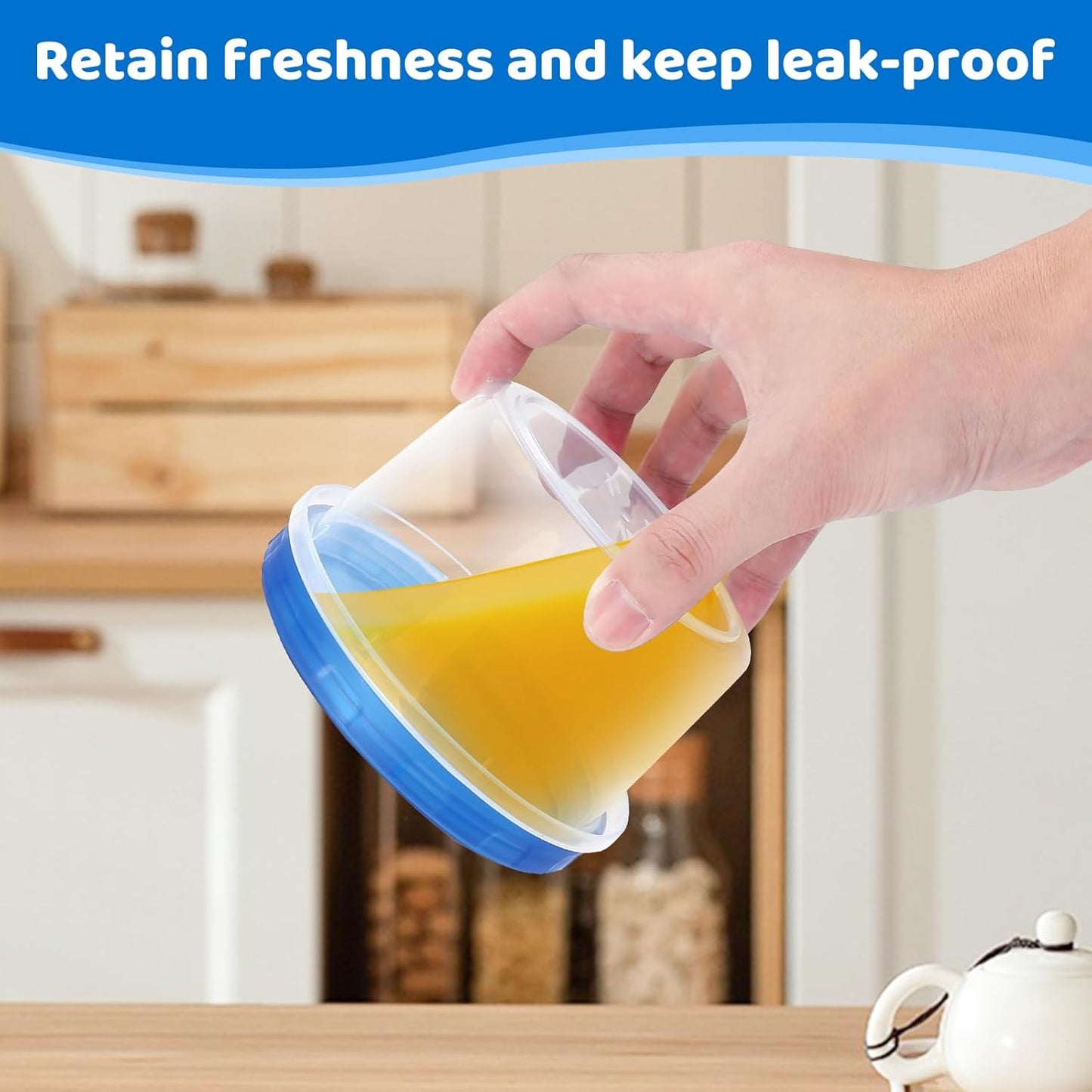 Freezer Containers with Twist Top Lids, Heavy Duty Round Airtight Food Storage Container for Fruit,Deli,Leftovers,Soup,Overnight Oats, BPA Free Stackable Freezer Storage Containers [16 Pack-16 oz]