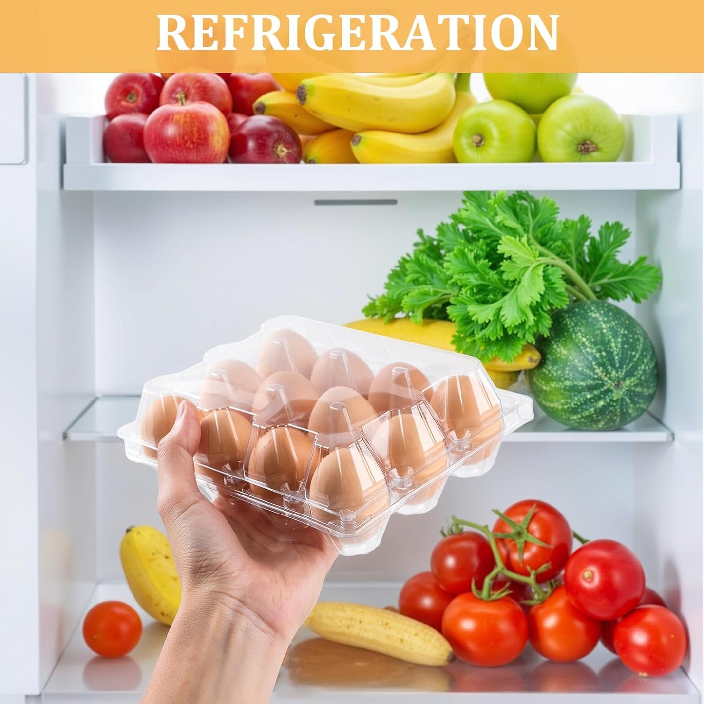 40PCS Plastic Egg Cartons 18 Count,Clear Egg Cartons Cheap Bulk for Fresh Eggs,Reusable Egg Holder for Family,Pasture,Farm Markets Display - Medium Egg Containers 3x6 Grids