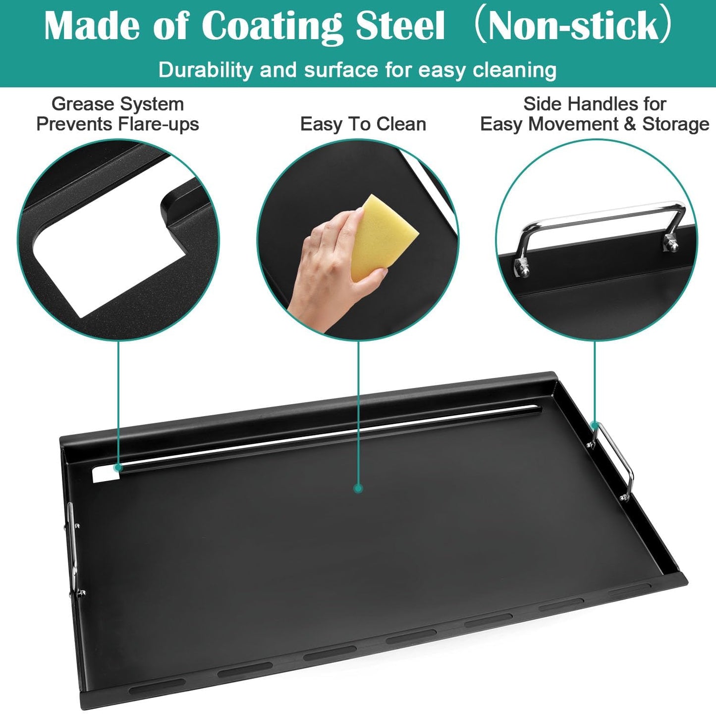 Full-Size Griddle Inserts for Nexgrill Home Depot 6 Burner, Flat Top Griddle for Nexgrill 720-0896 720-0896B 720-0896E 720-0896C 720-0898 720-0898A 720-0896BK 720-0896CP Grills