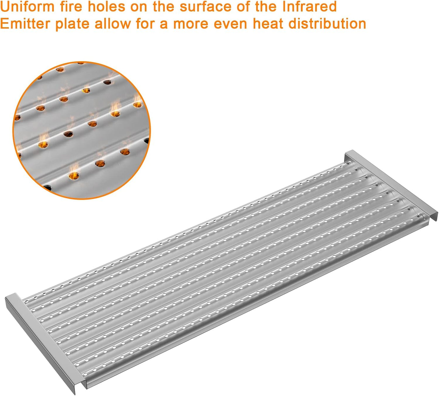 17'' x 6" Emitter Plate and Cooking Grid Grate Replacement Parts for Charbroil 2015 and newer TRU‑Infrared Char‑Broil Commercial,Signature,Professional Series Gas Grills,Charbroil 3297527R04,Cast Iron