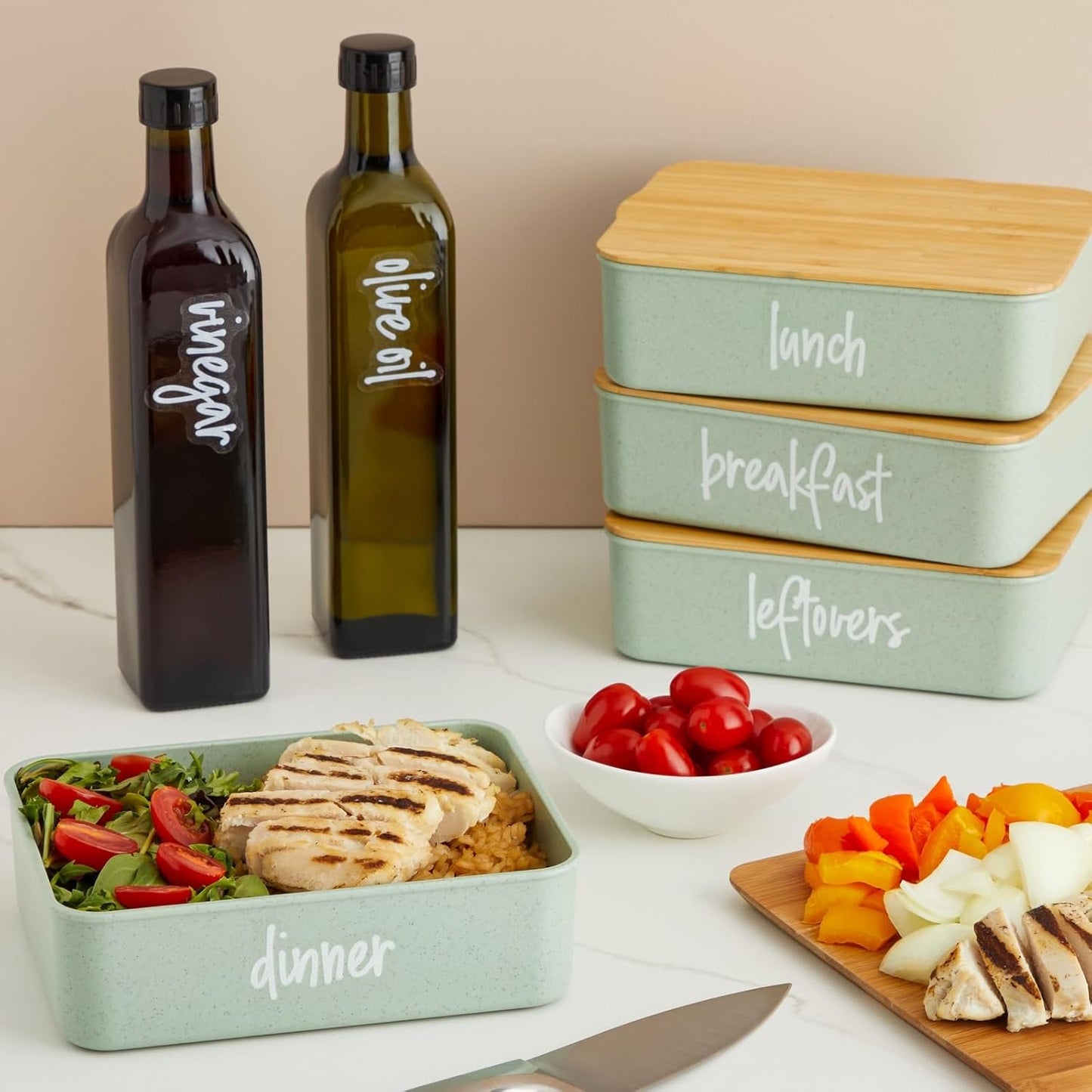 Talented Kitchen 158 White Script Kitchen Pantry Labels for Food Containers, Clear Removable Stickers for Fridge Organization, Freezer, Jar Storage