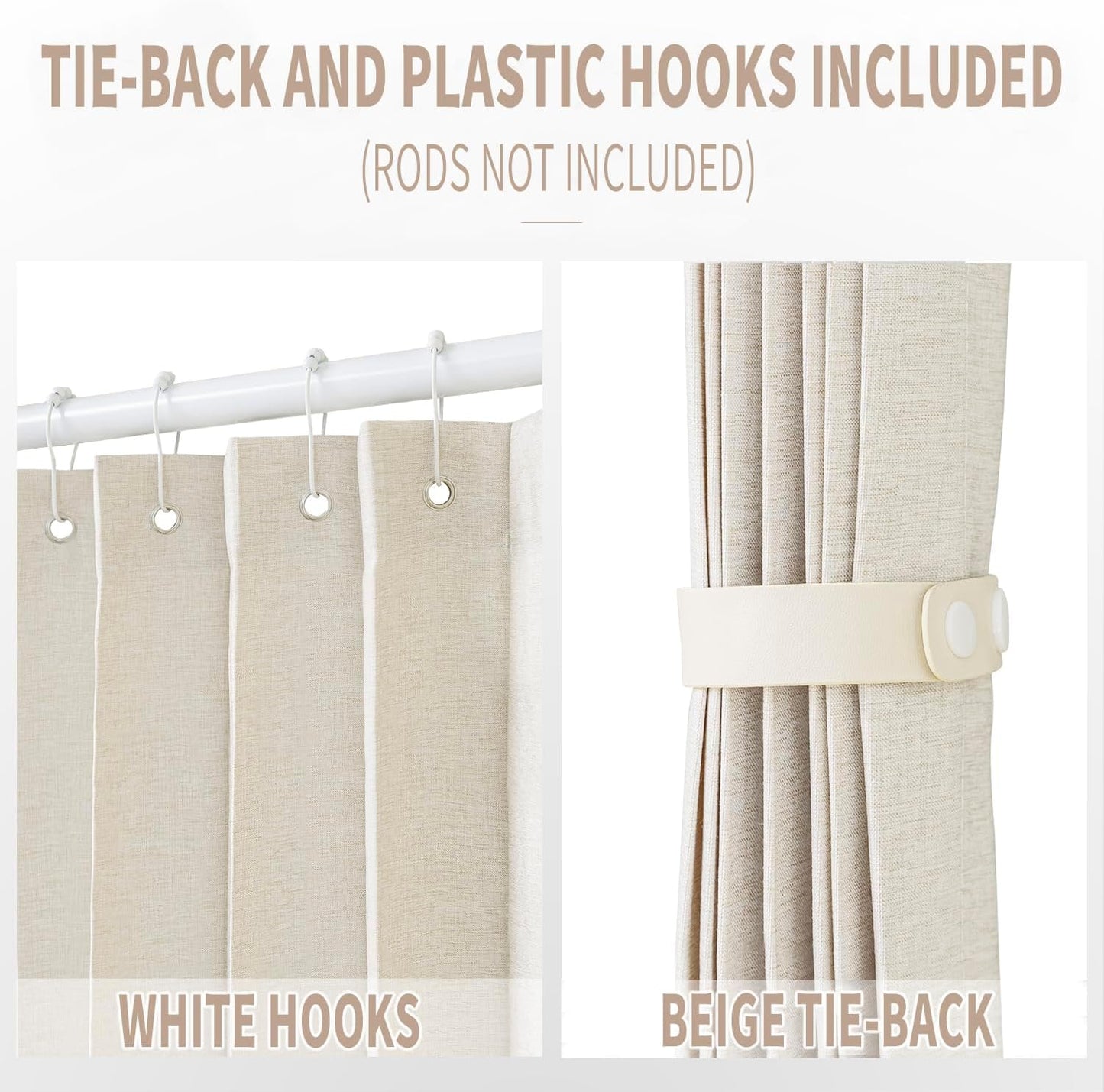 Vatge Closet Curtains, Accordion Style Door Curtains for Doorways, Pleated Folding Doors Curtain for Closet and Room Divider, 1 Panel, W39 x L78, Beige