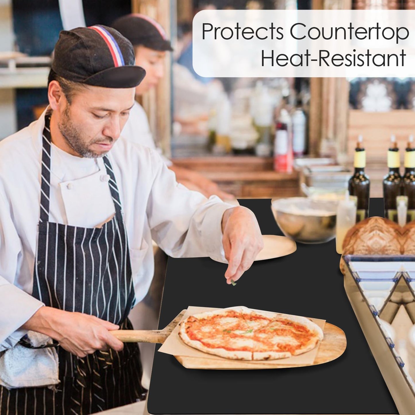 Extra Large Silicone Mat, 31.5x23.6 Large Silicone Placemats for Kids, Heat Resistant Mat for Kitchen Counter, Non Stick Silicone Table Mat for Dough and Pastry, Silicone Craft Mat for Kids, Black