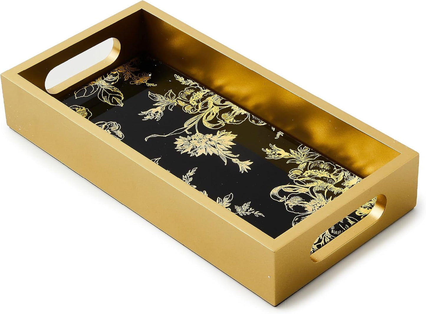 MACKENZIE-CHILDS Twilight Toile Vanity Tray with Handles, Rectangular Tray for Dresser and Home Decor