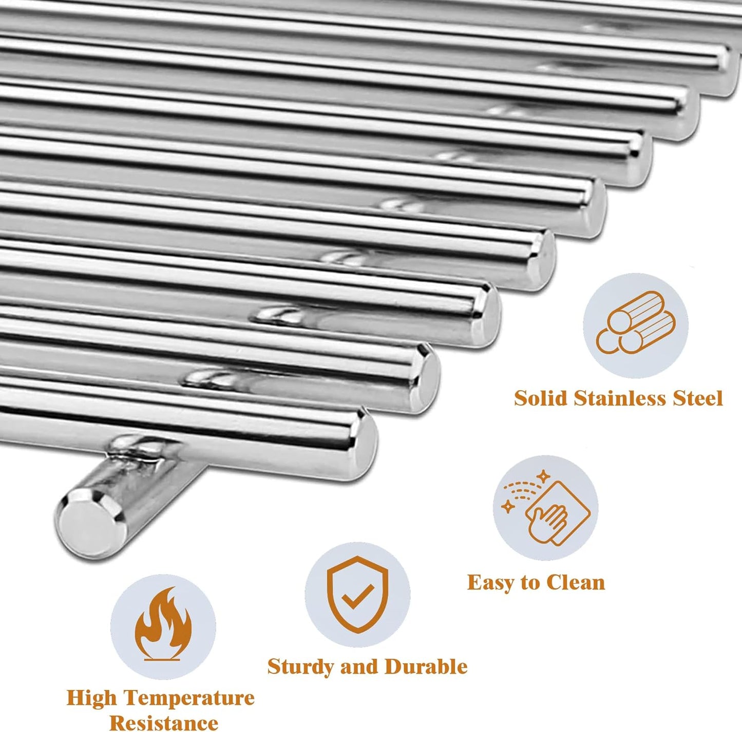 19 1/4" Stainless Steel Cooking Grid Grates Replacement Parts for 16517 Bull BBQ Angus, Brahma, Lonstar Select, Outlaw Steer Premium, Lonestar Select,19.25"x7.5",4Pack