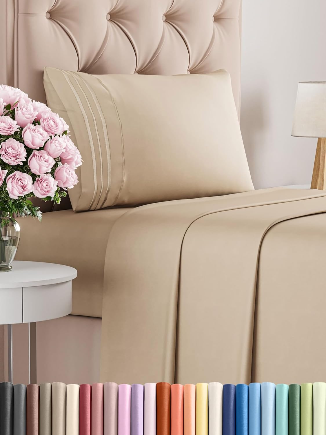 Twin XL Size 3 Piece Sheet Set - Comfy Breathable & Cooling Bed Sheets Set - Hotel Luxury Bedding for Women, Men, Kids, Teens, Boys & Girls - Deep Pockets, Ultra-Soft, Wrinkle Free - Oeko-Tex - Cream