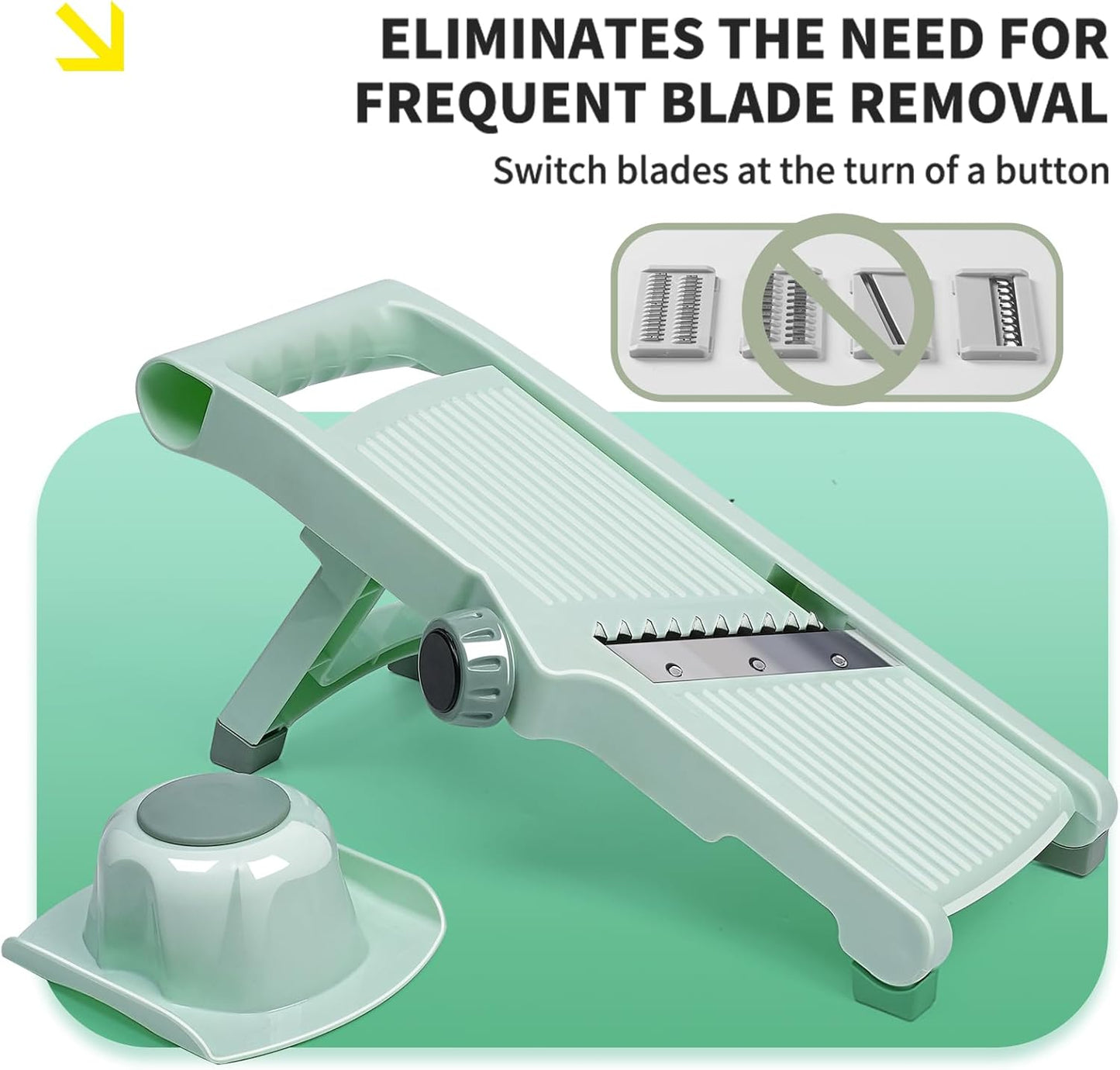 Adjustable Safe Mandoline Slicer for Kitchen - Stainless Steel Multifunction Vegetable & Fruit Cutter, Onion Potato Tomato Cabbage Apple Lemon Slicer